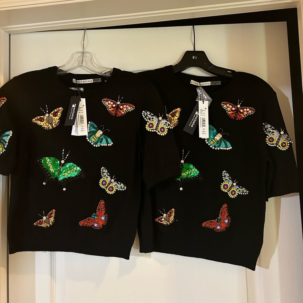 Alice and Olivia Embellished Butterfly Sweater